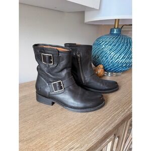 Frye Veronica Short Moto Boots Womens Black Size‎ 7